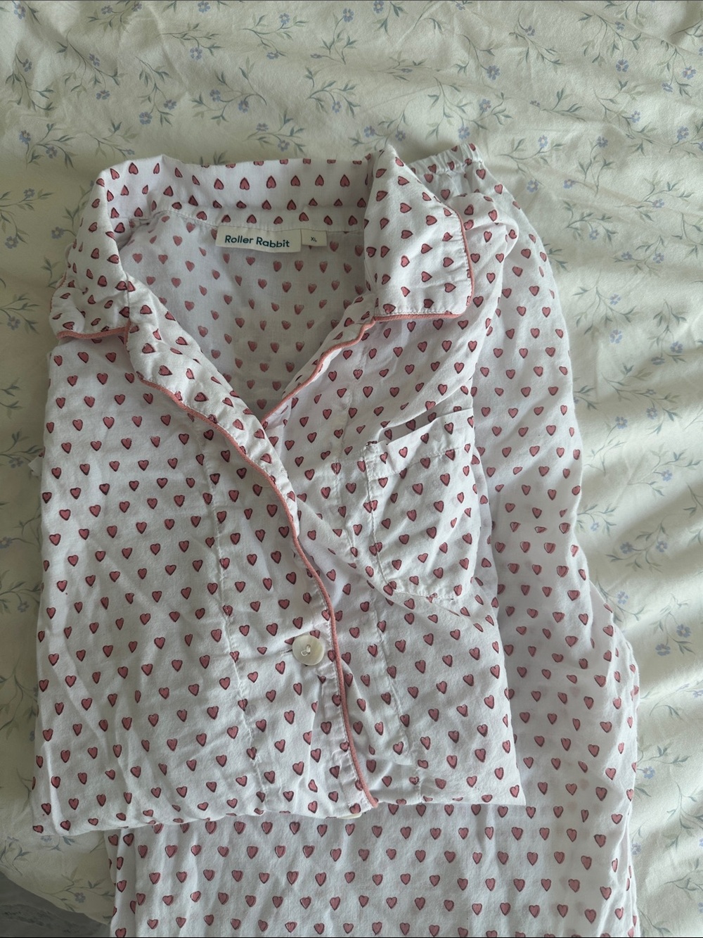 Roller Rabbit Pink and Red Heart-Print Pajama Set - Picture 5 of 5
